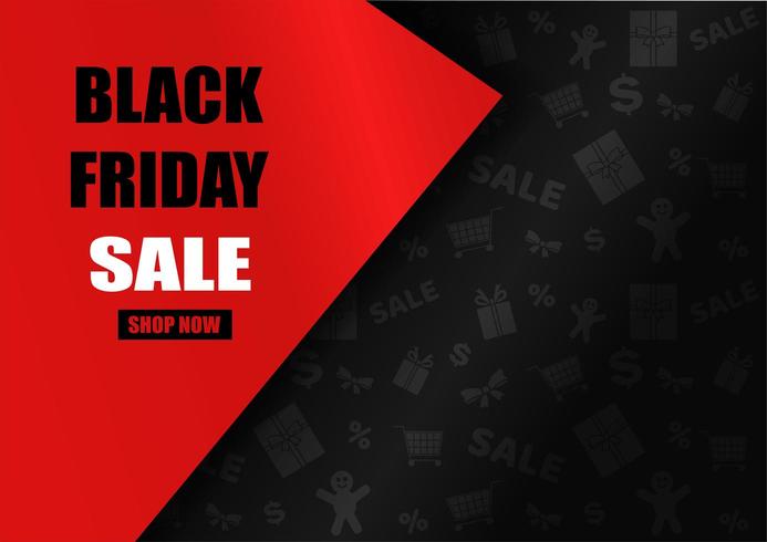 Black Friday Sale design with red triangle vector