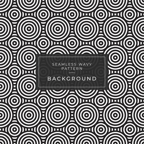 Abstract black and white concentric circles pattern vector