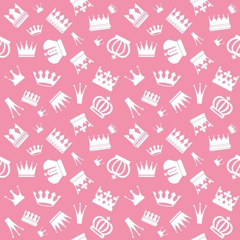 Cute seamless pattern with crowns  vector