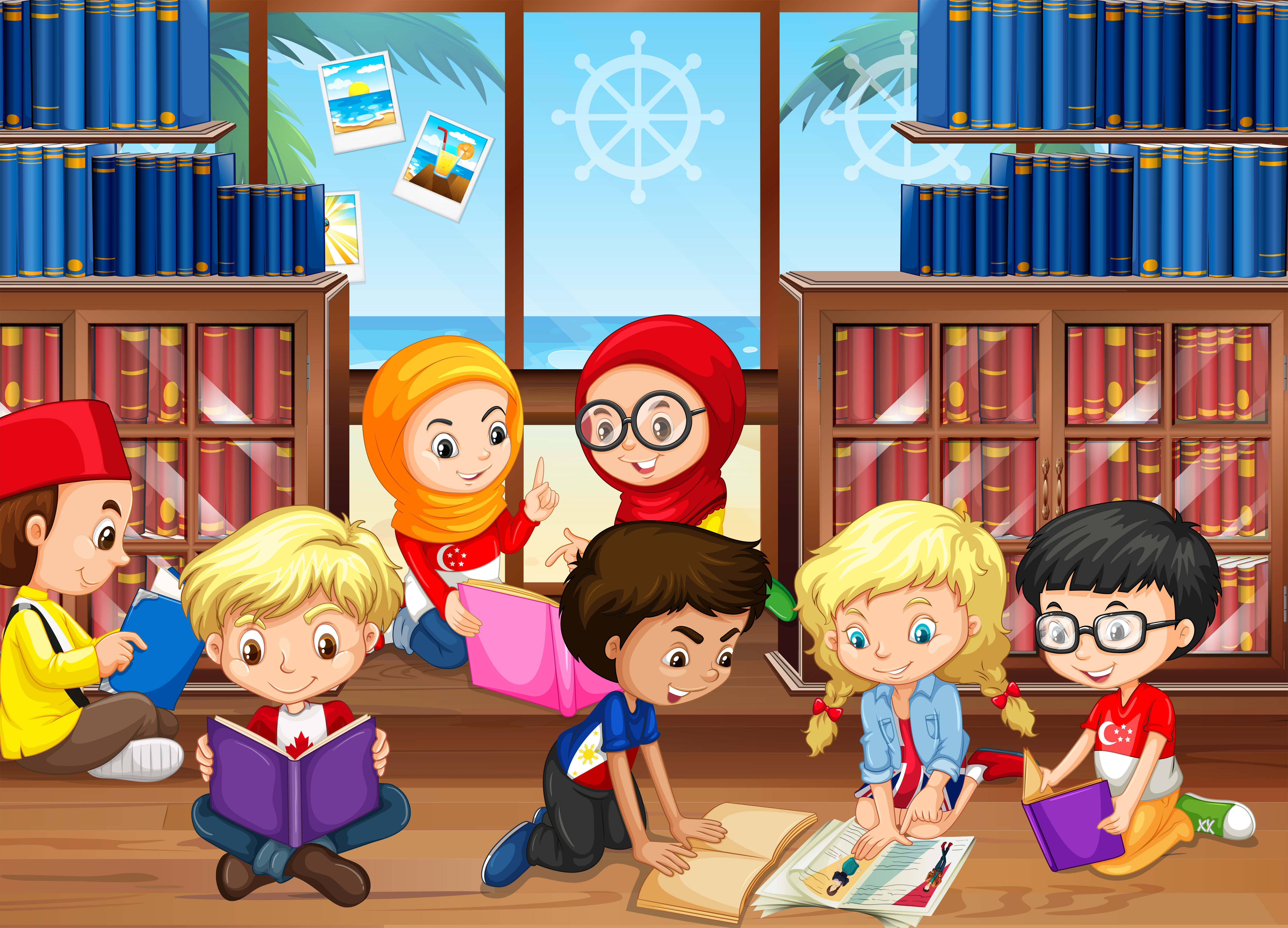 Download Children reading books in library 682450 - Download Free ...