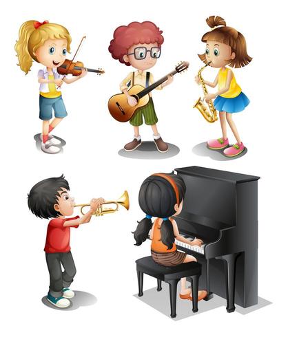 Kids with musical talents vector