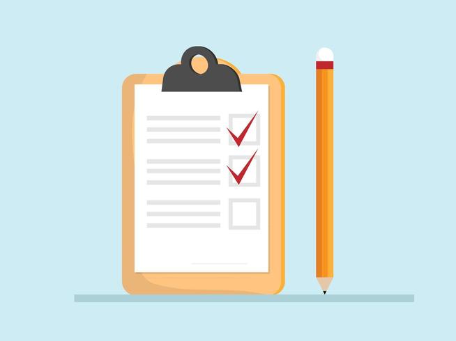 check list paper on clipboard vector