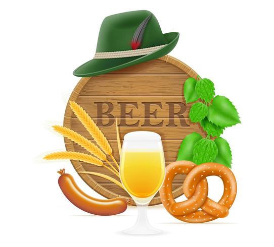 elements and objects meaning oktoberfest beer festival vector illustration