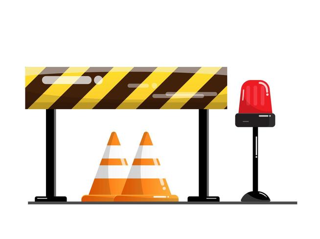 Road and street barrier vector