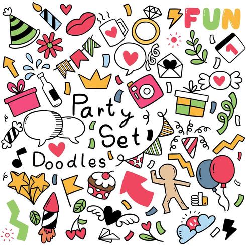 hand drawn doodle party Ornaments  vector