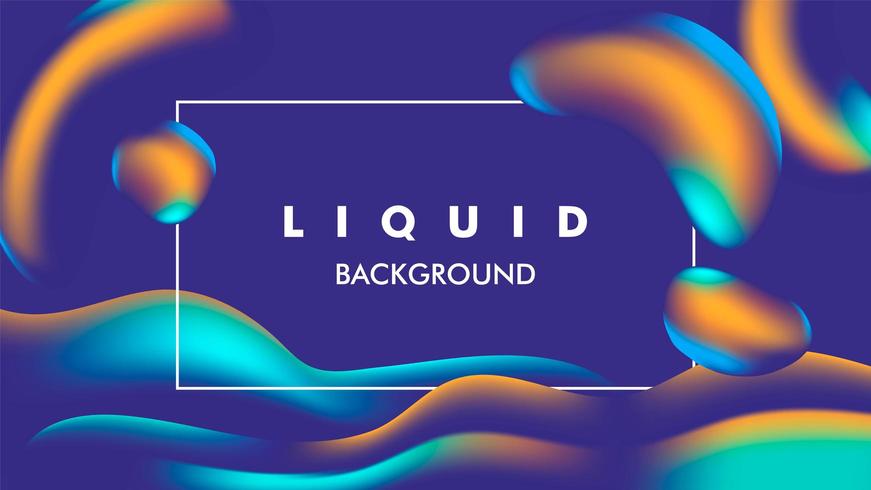 colorful blue and yellow Liquid illustration vector