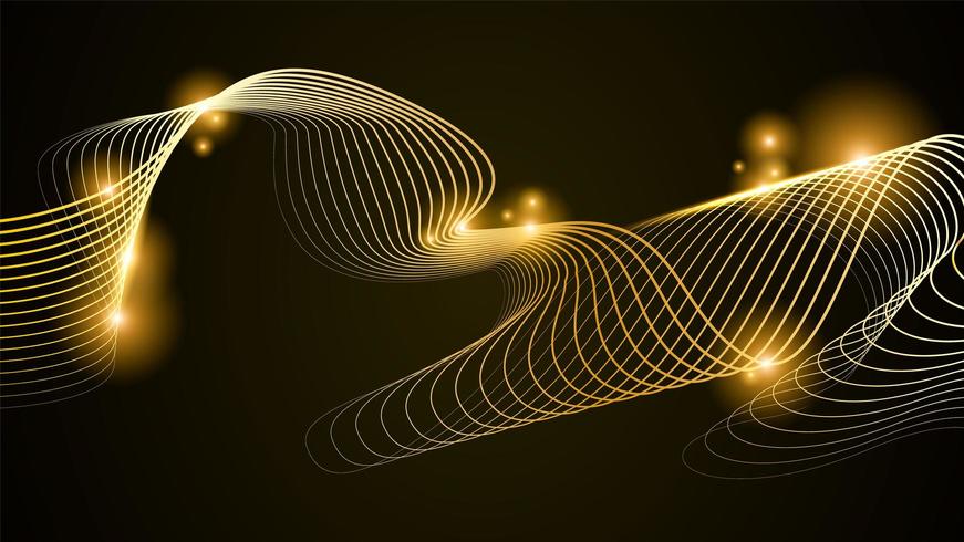 golden line abstract illustration vector