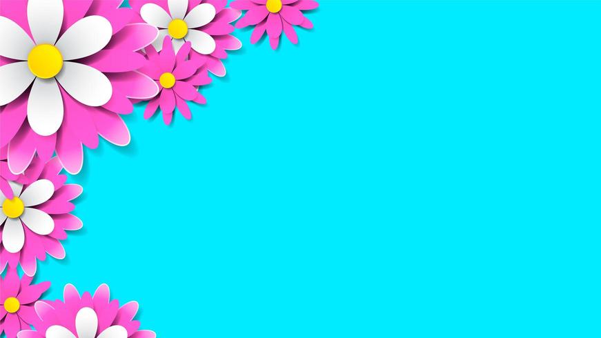 flowers with realistic shadow for banner or promotions vector