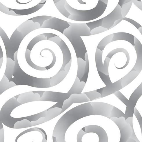 Abstract ornamental spiral seamless outline pattern vector