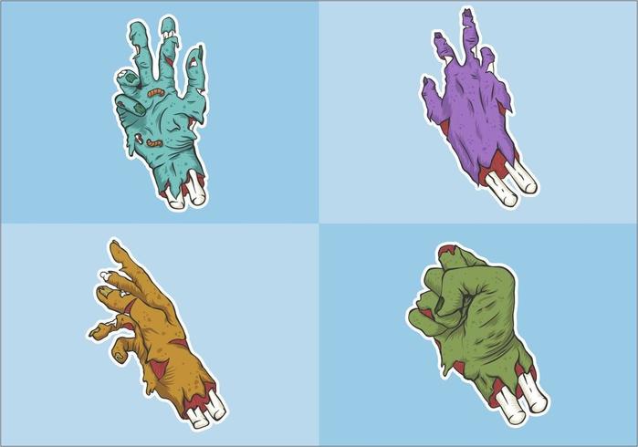 conjunto de mano zombie vector