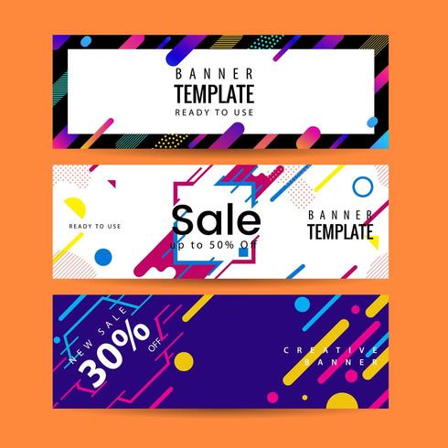 Abstract motion banners. Colorful geometric shapes composition. Trendy design. vector geometric banners set.