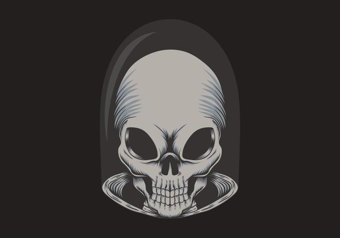 Alien skull illustration vector