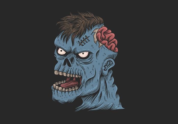 Ilustración de cabeza de zombie vector