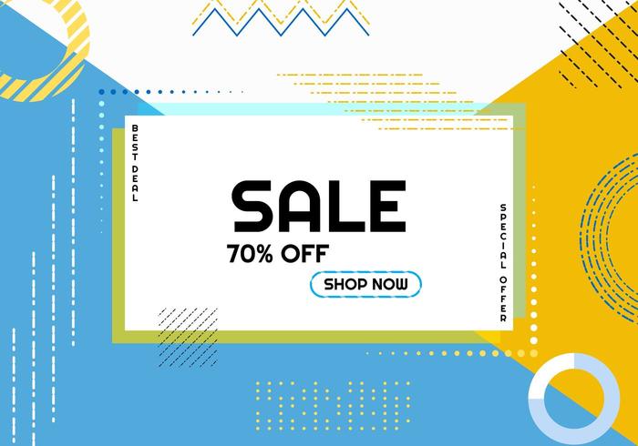 Sale poster modern memphis style vector