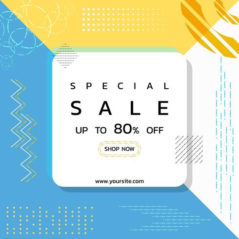 Modern geometric sale banner  vector