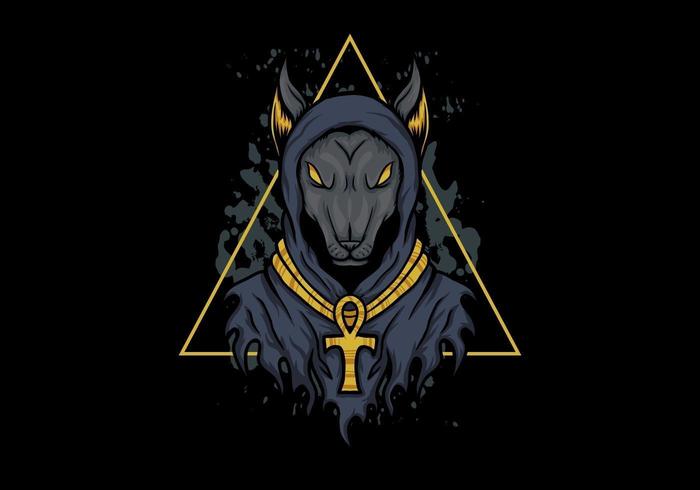 Ilustración del perro Anubis vector