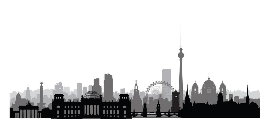 Paisaje urbano de Berlín con hitos vector