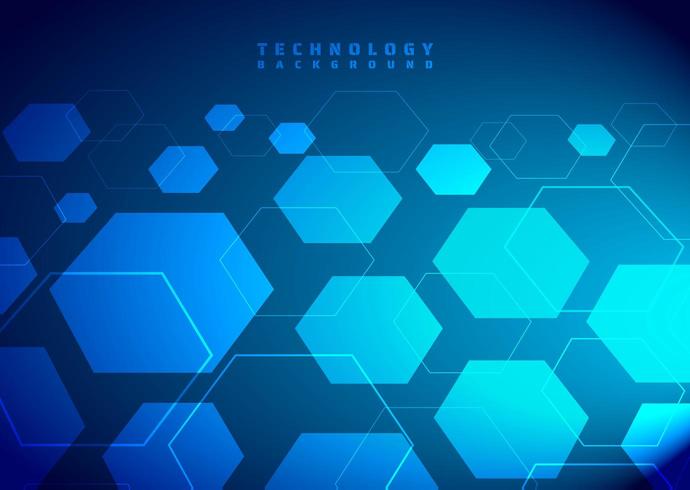 Fondo de tecnología hexágono azul vector