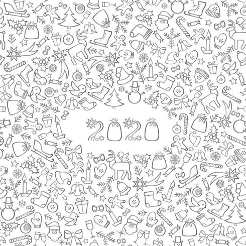 Christmas  New Year 2020 greeting  vector