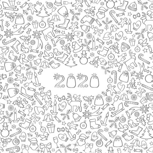 Saludo de Navidad año nuevo 2020 vector