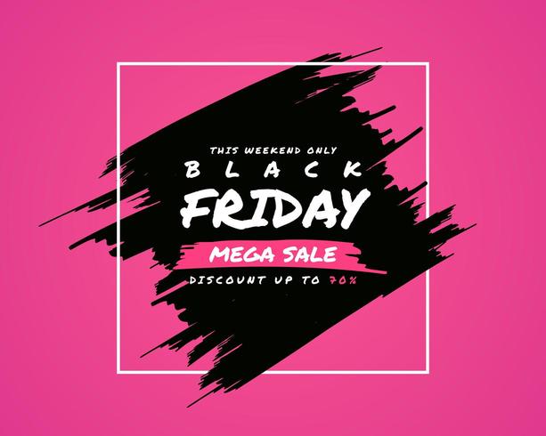 Black friday poster modern pink design  vector