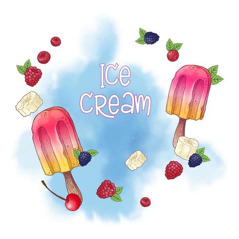 Diseño de paletas de helado vector