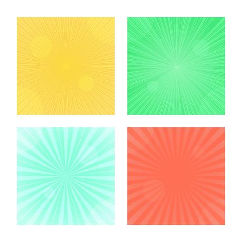 Set of sunburst radial retro backgrounds vector