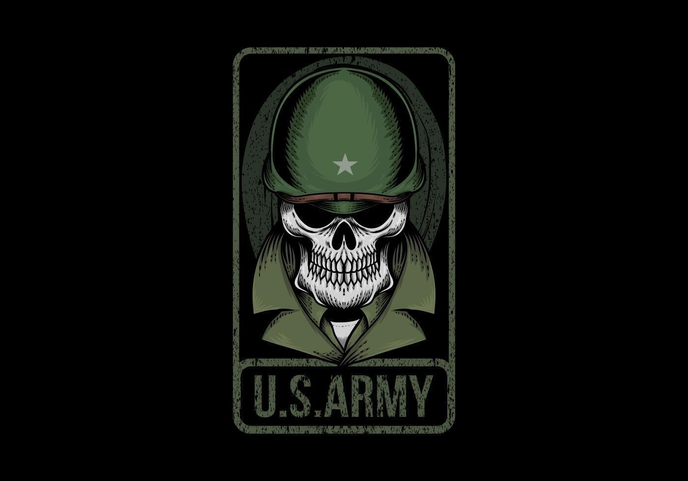 Skull U.S Army illustration vector