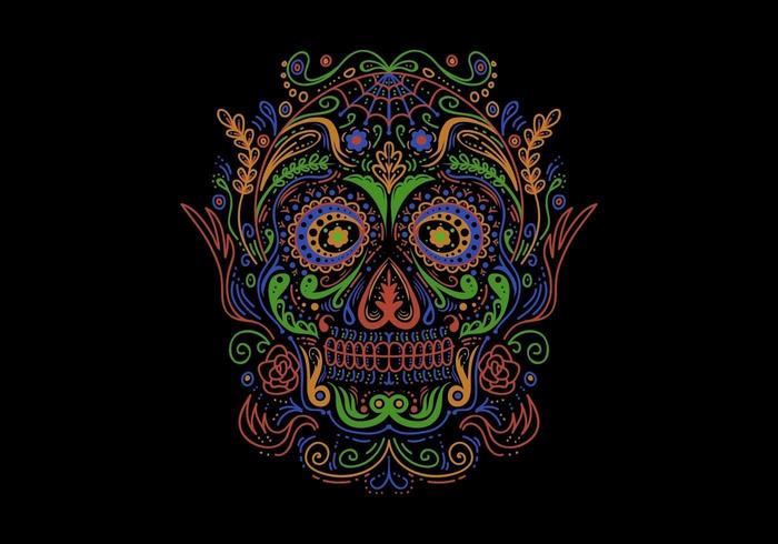 Colorful Sugar Skull decoration vector