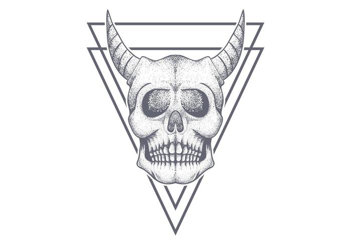 devil skull triangle vector