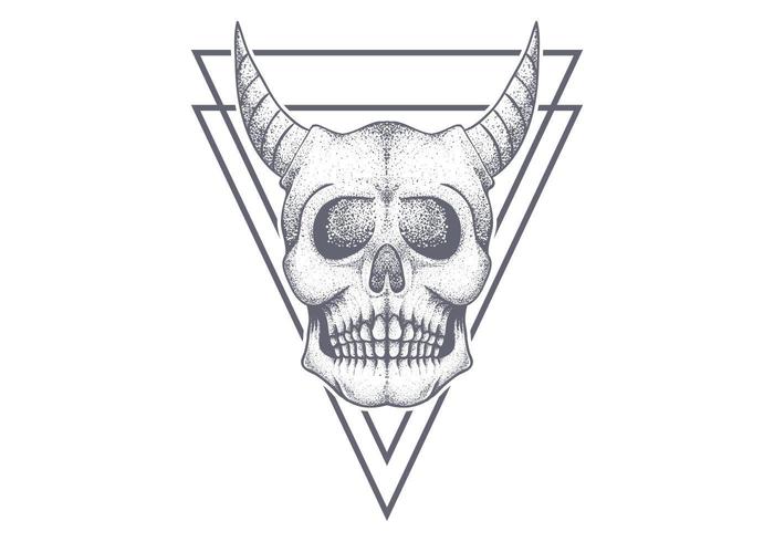 devil skull triangle vector