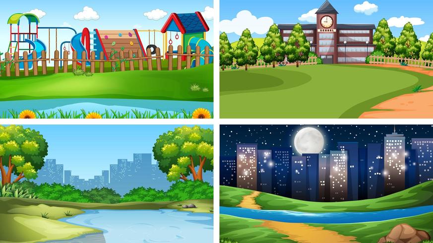 Set of diferent wallpapers vector