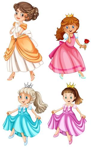 conjunto de princesas bonitas vector