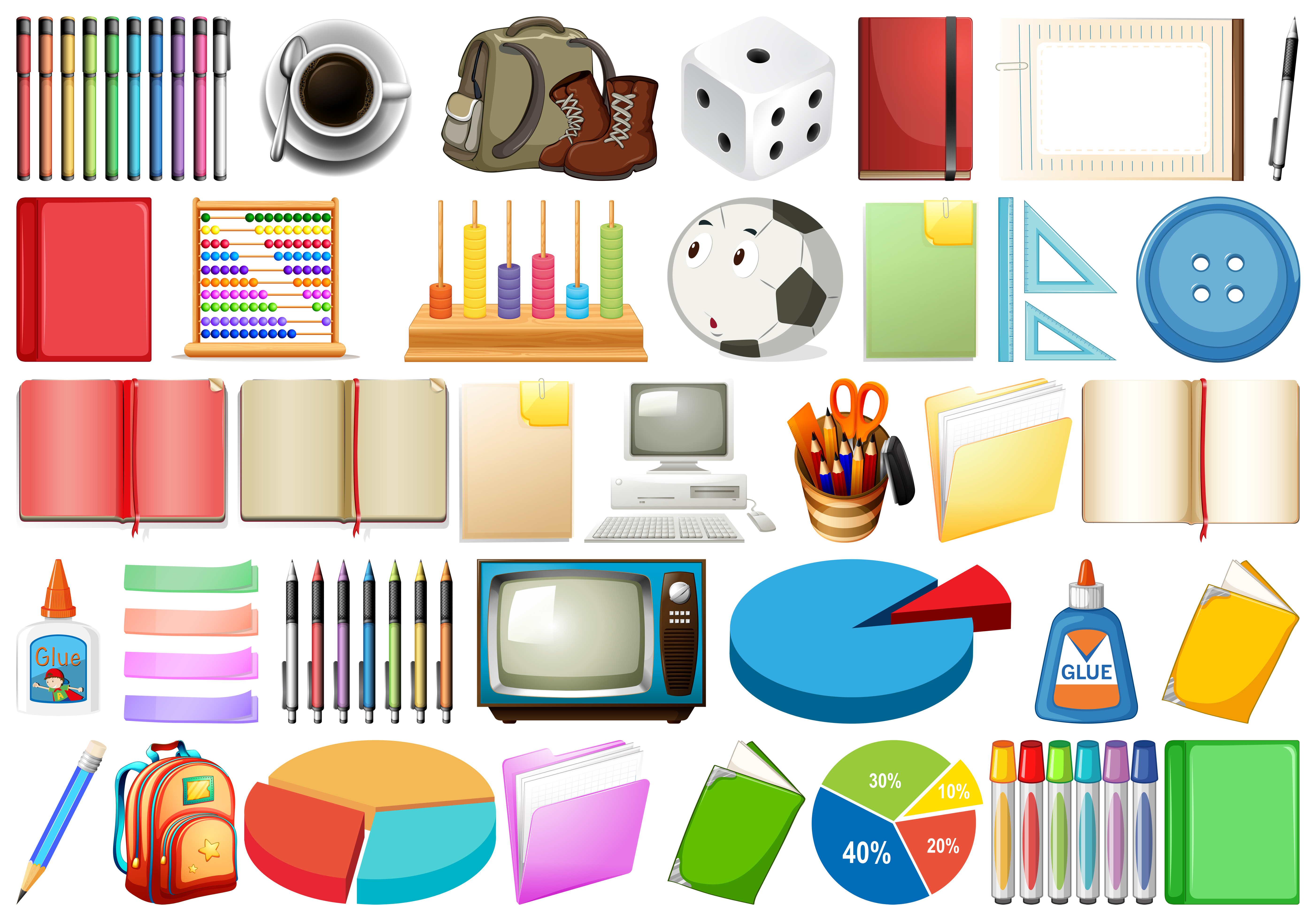 Set of different objects 682931 Vector Art at Vecteezy