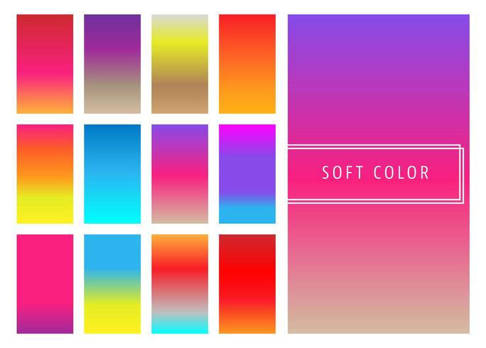 Set of soft colorful gradients background vector