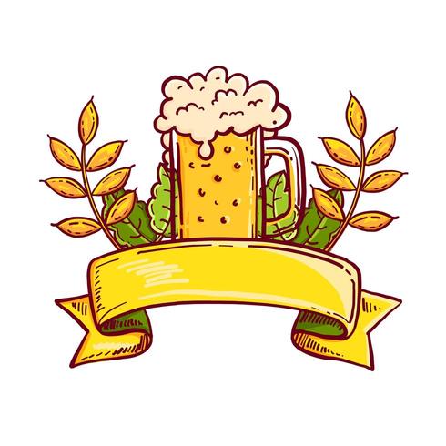 Logotipo de la bandera de Octoberfest vector