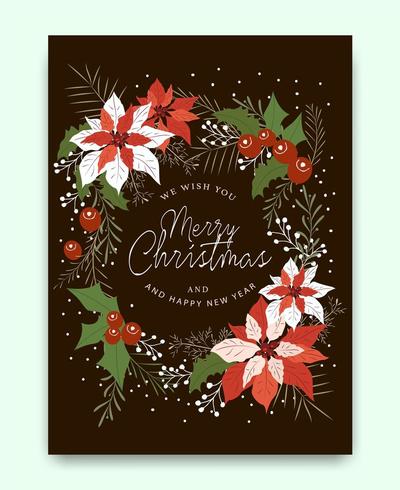 Merry Christmas greeting card pattern  vector