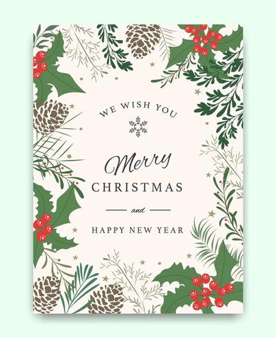 Merry Christmas greeting card pattern  vector