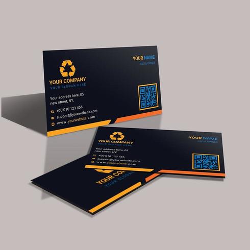 Corporate Black business card Template design vector