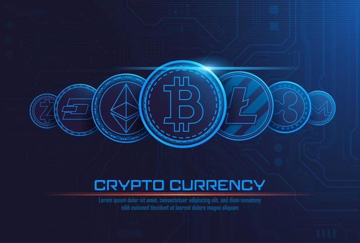 Cryptocurrency concept background - Download Free Vectors, Clipart ...