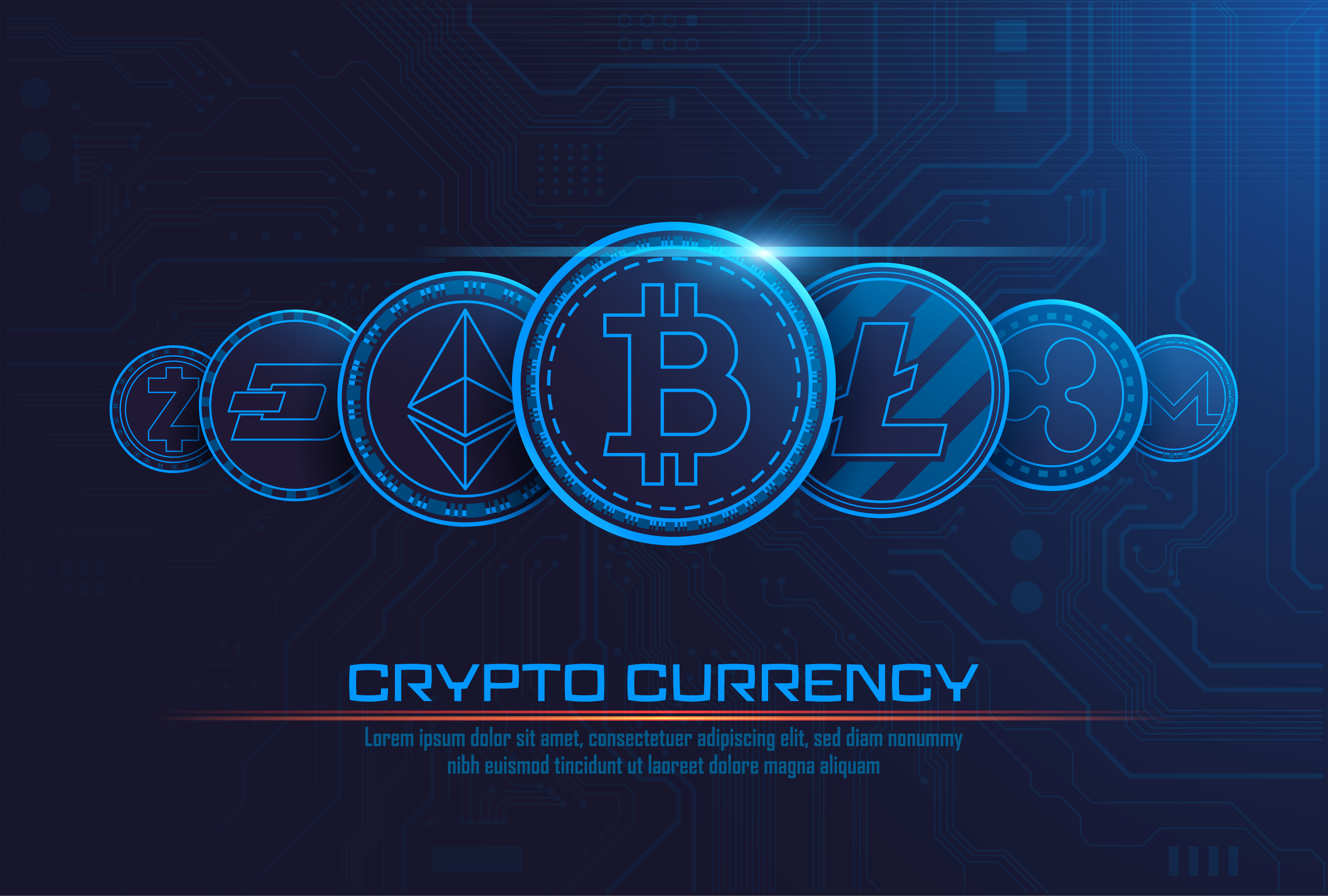 Cryptocurrency concept background 683025 Vector Art at Vecteezy