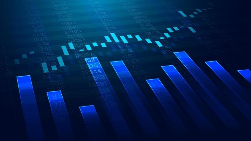 Gráfico bursátil o forex en concepto gráfico vector