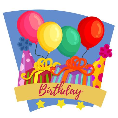 birthday party with present ribbon box vector