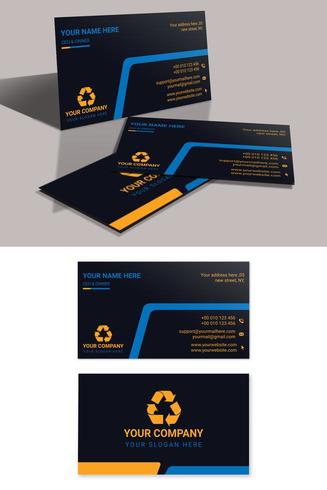 Corporate dark business card Template design vector