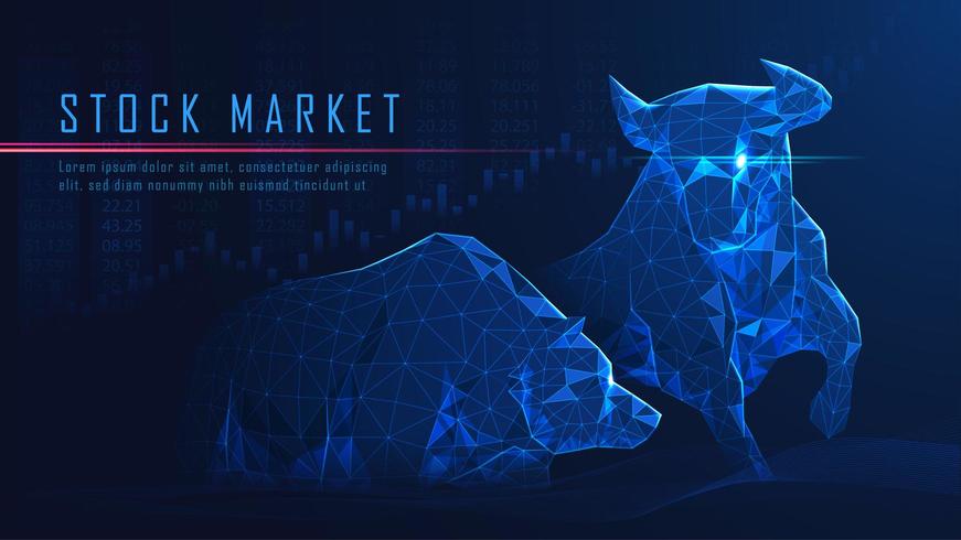 Bullish vs bearish economy concept vector