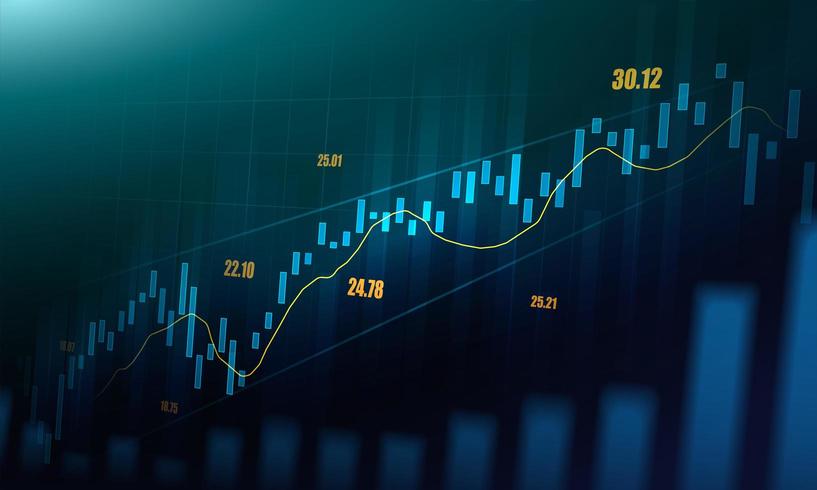 Stock market or forex trading graph in graphic concept vector