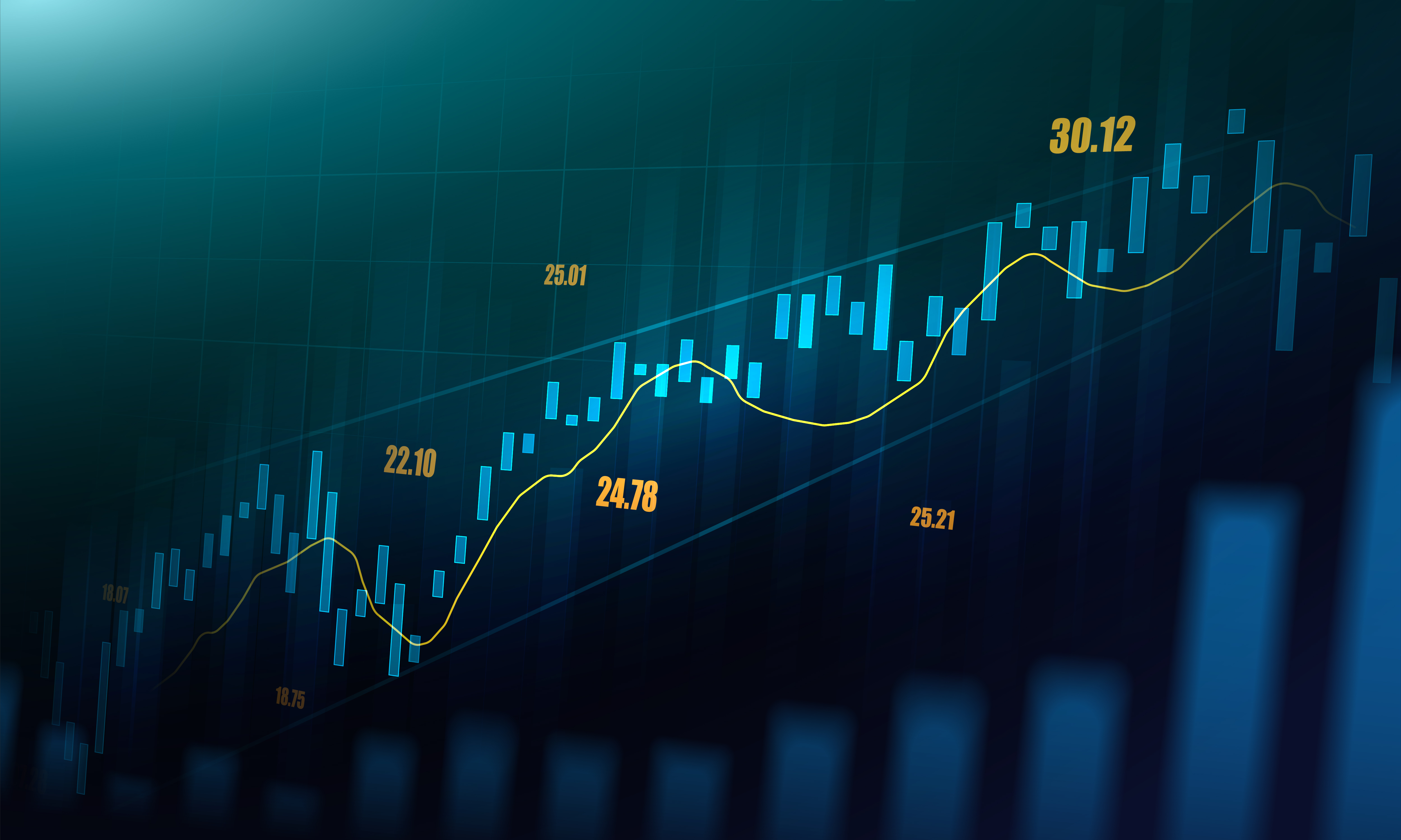 Stock market or forex trading graph in graphic concept ...