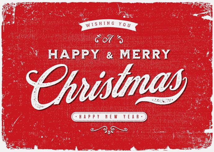 Vintage Merry Christmas Postcard vector