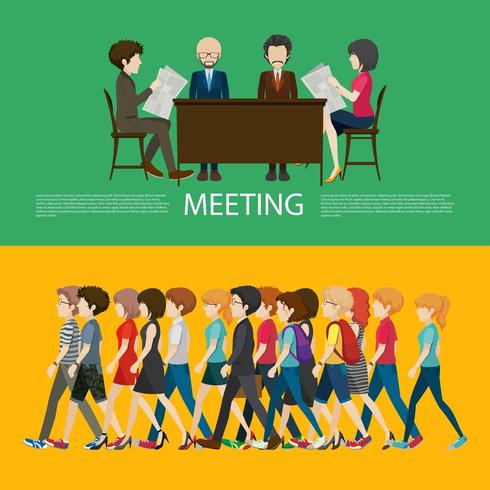 Business concept infographic with people vector