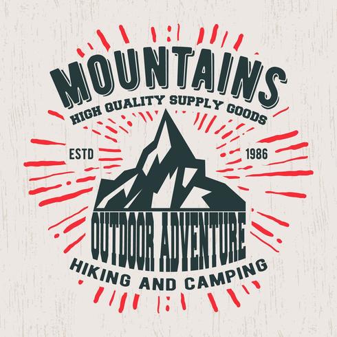 Mountains vintage stamp 683349 Vector Art at Vecteezy